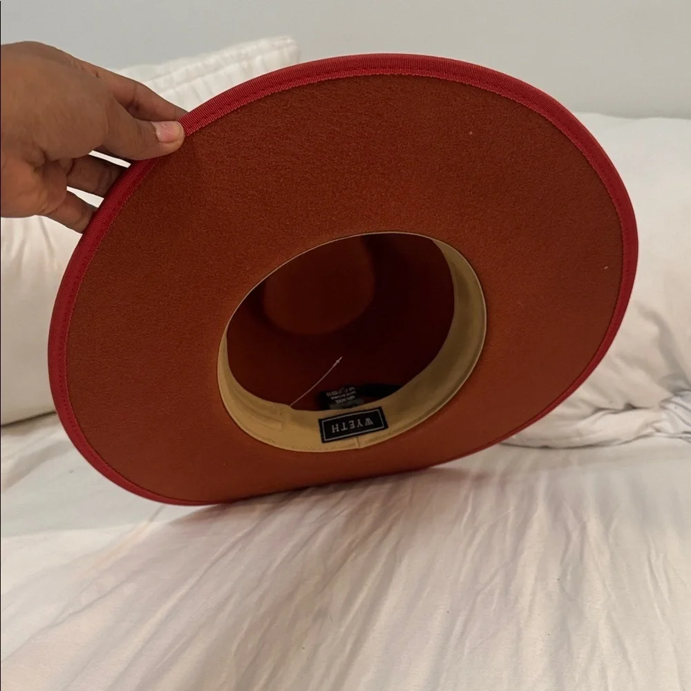 WYETH 100% wool orange rust hat - Picture 11 of 11